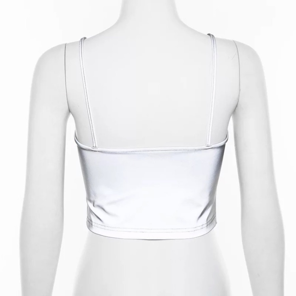 Silver reflective buckle crop top - Picture 13 of 16